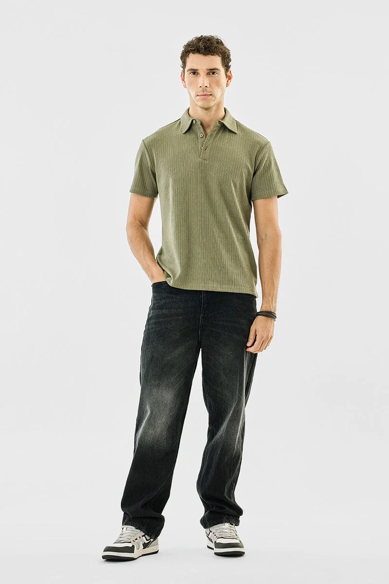 سنيتش Regular Fit Stretch Knitted Polo T-Shirt